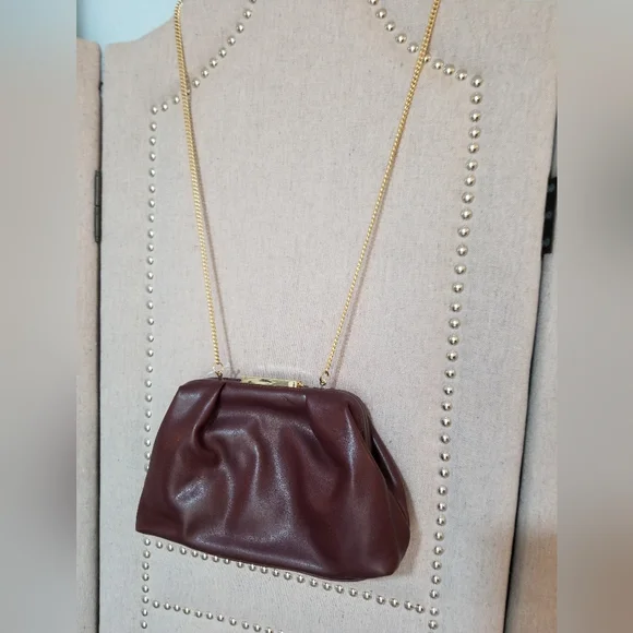 Ann Taylor Soft Frame Clutch Merlot - Picture 4 of 16